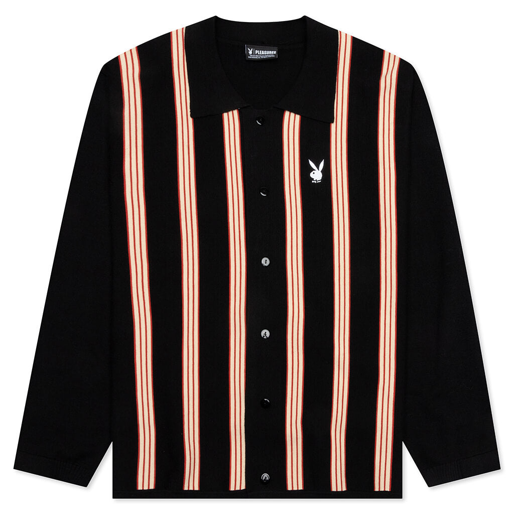 PLEASURES x Playboy Club Woven Cardigan Sweater - Black
