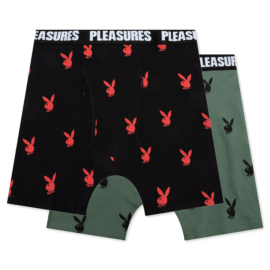 PLEASURES x Playboy PB Boxer Briefs (2 Pack) - Black/Olive