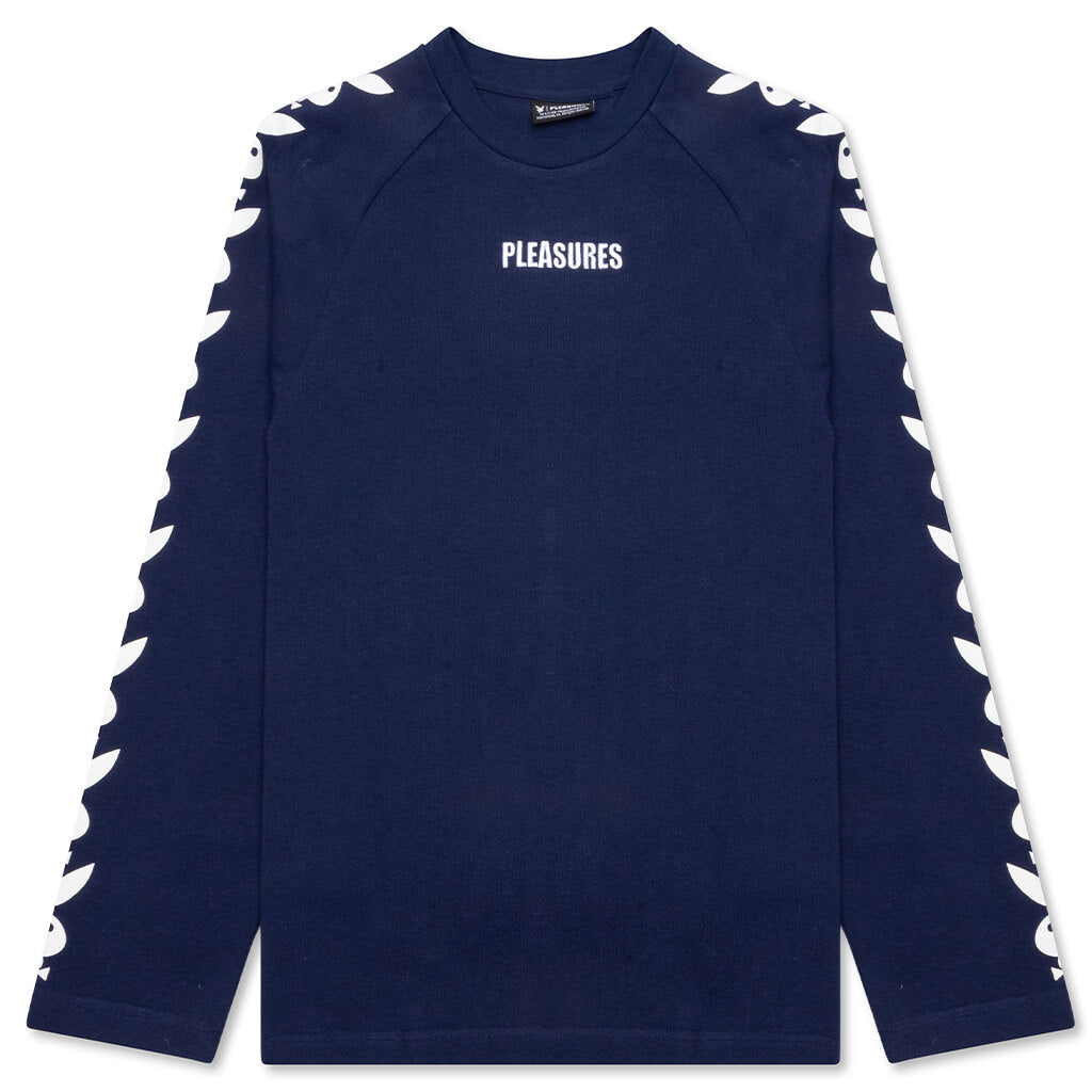 PLEASURES x Playboy PB Raglan L/S - Navy