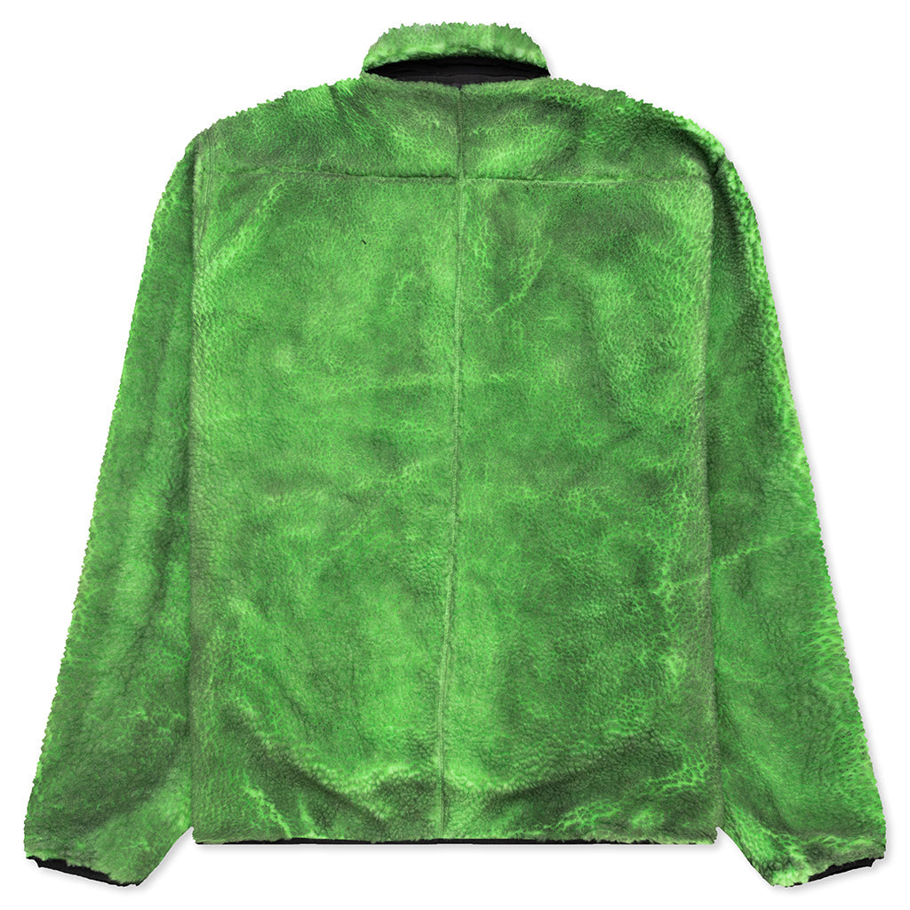 Painted Sherpa Fleece Jacket - Green