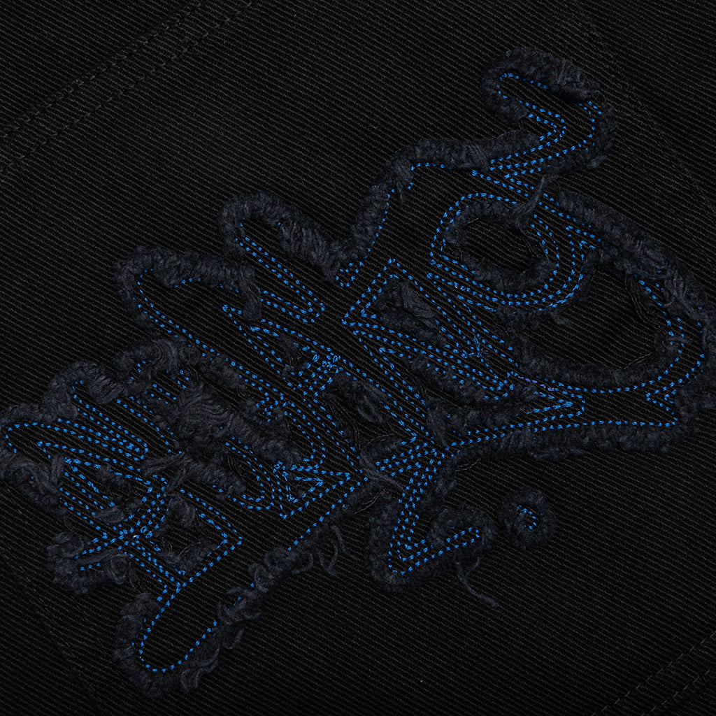 Frayed Script Painter Shorts - Black