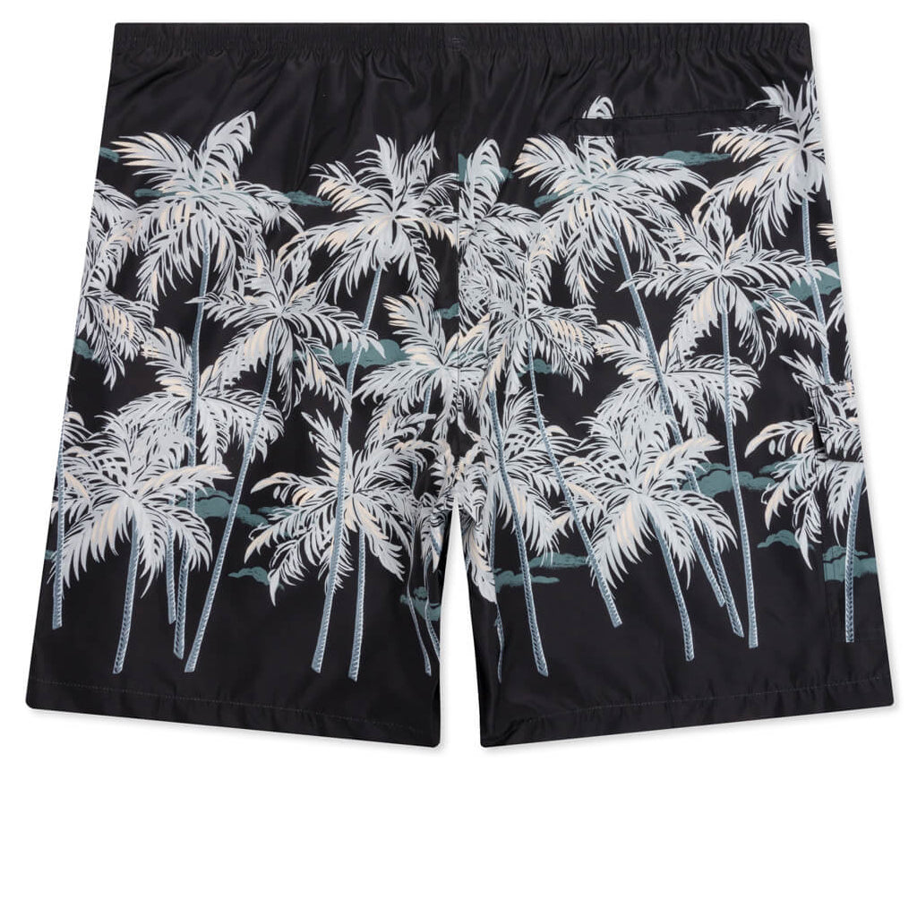 All Over Palms Swim Short - Black/Off White