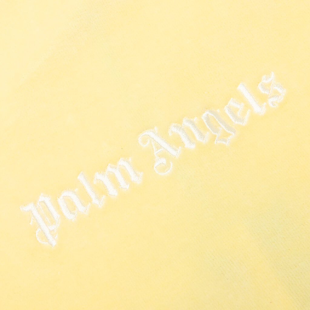 Chenille Zip Hoodie Track Jacket - Yellow/Off White