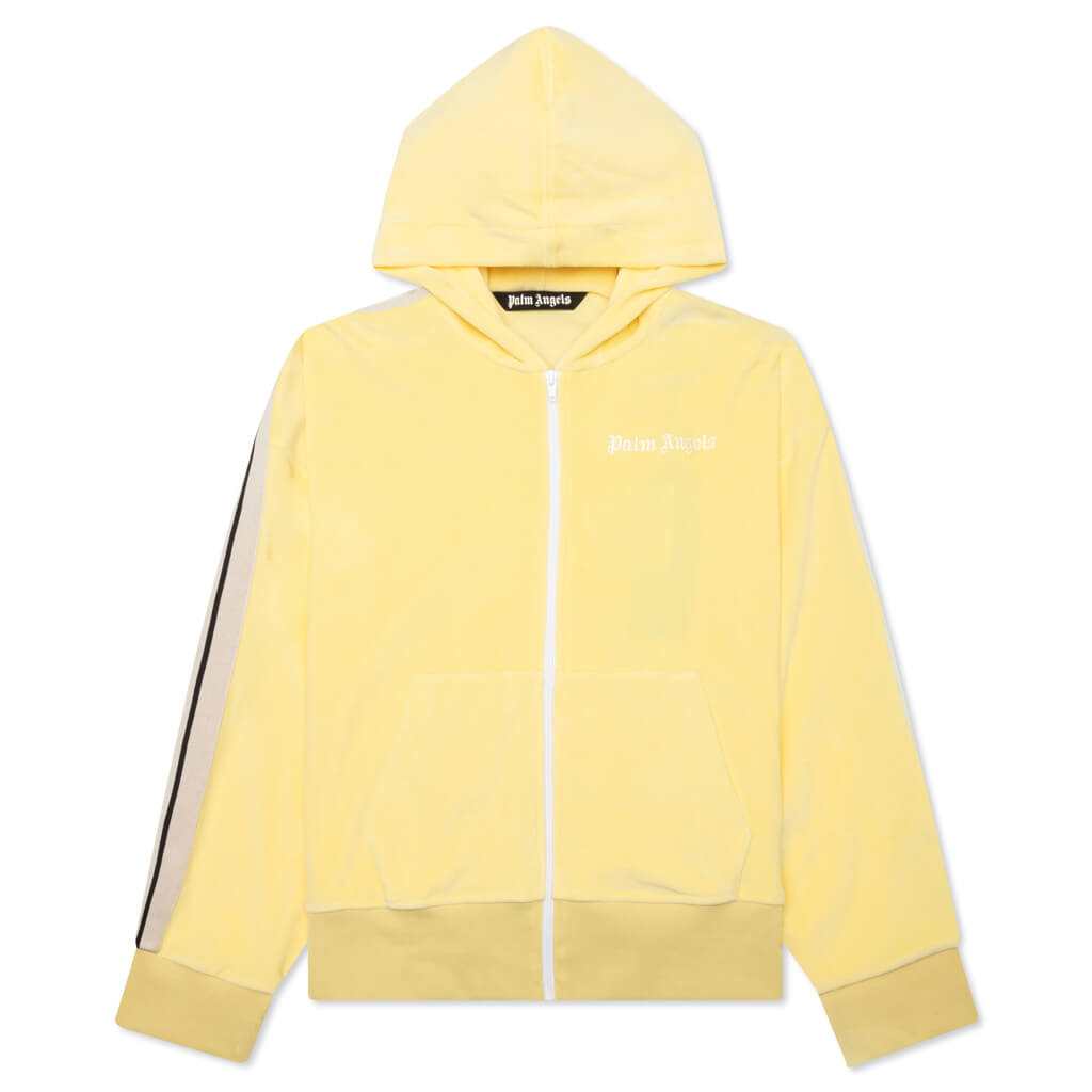 Chenille Zip Hoodie Track Jacket - Yellow/Off White