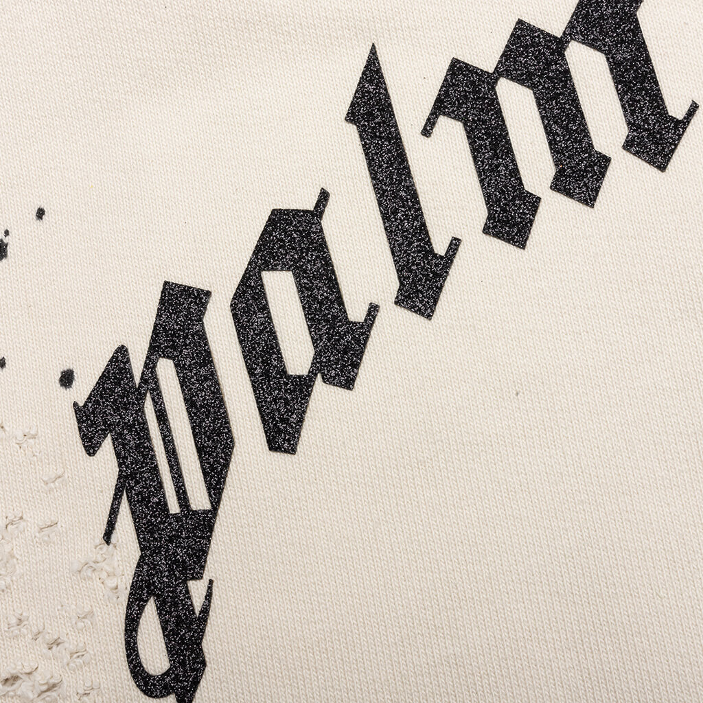 GD Glittered Logo Crewneck - Off-White/Black