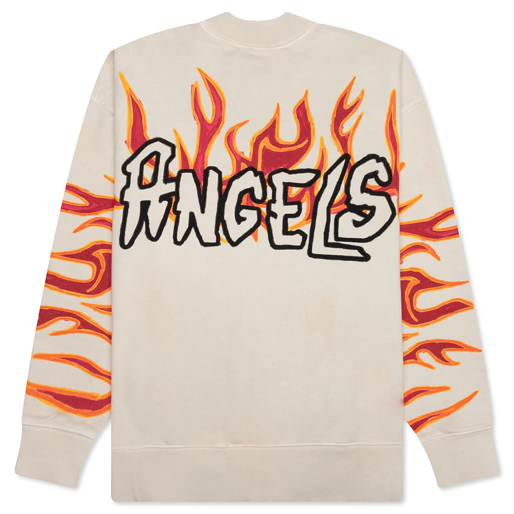 GD Palm Graffiti Flames Crew - Off-White/Black