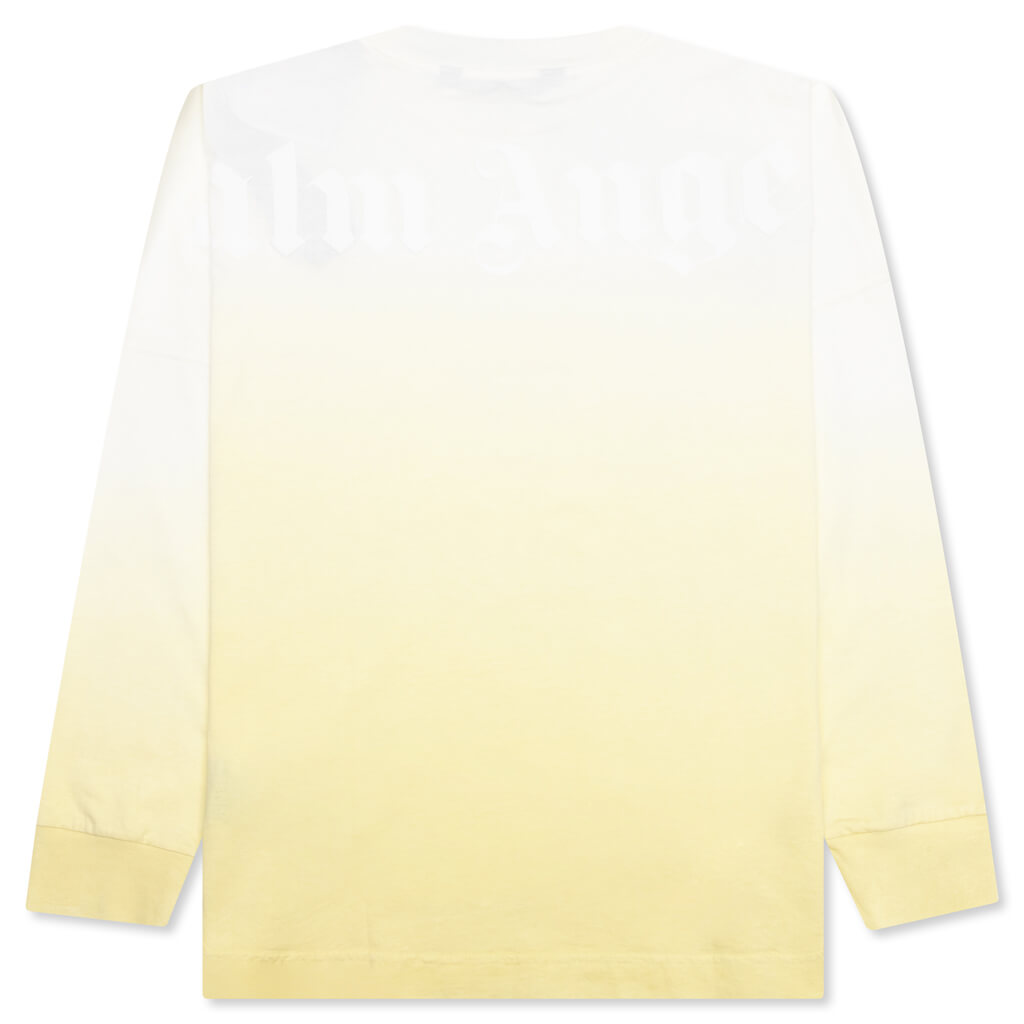 Gradient Overlogo L/S Tee - Yellow/White