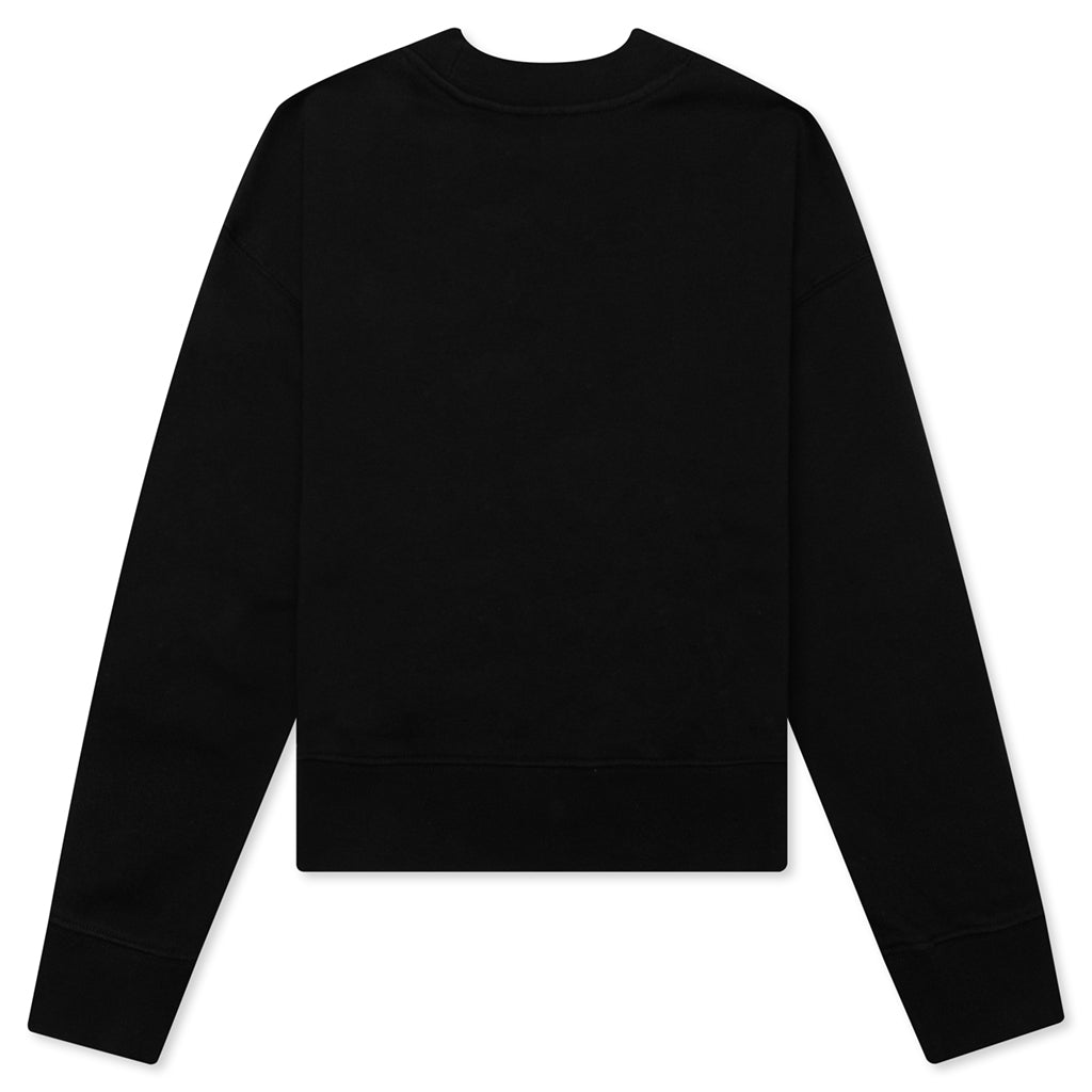 Kids Classic Curved Logo Crewneck - Black/White