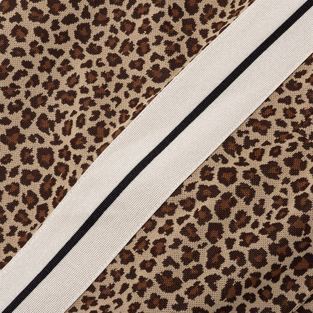 Leopard Jacquard Track Pants - Beige/Off White