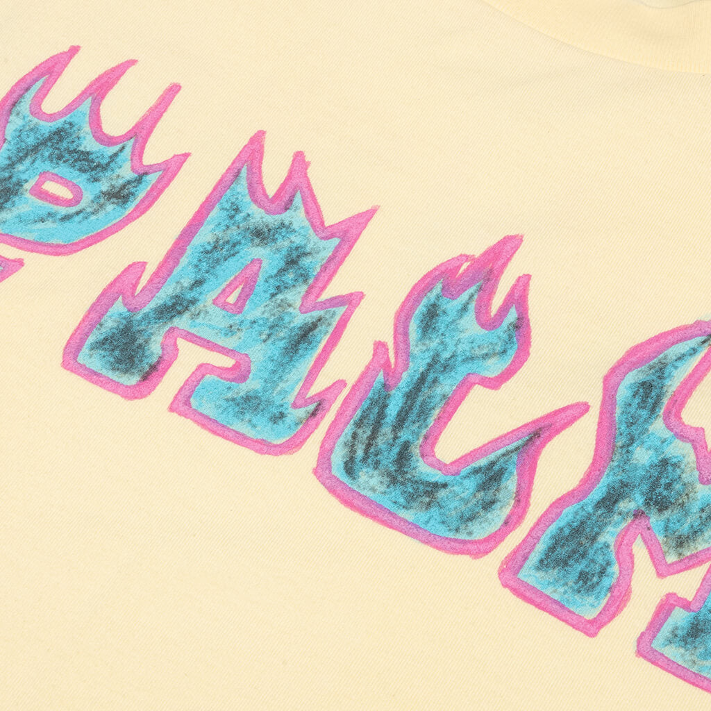 Logo Flames Vintage Tee - White/Purple