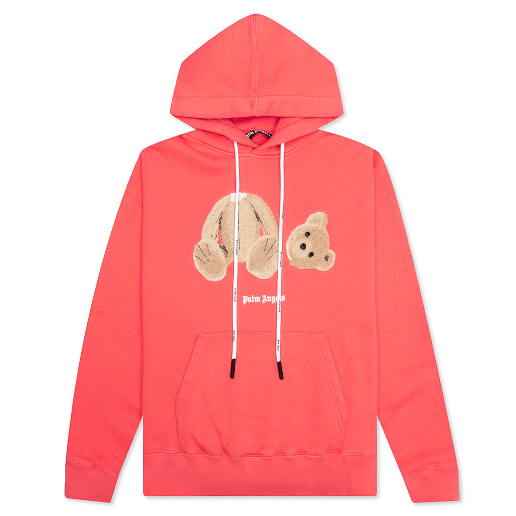 PA Bear Hoodie - Coral/Brown