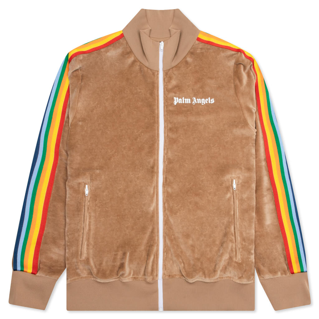 Rainbow Chenille Classic Track Jacket - Brown/White