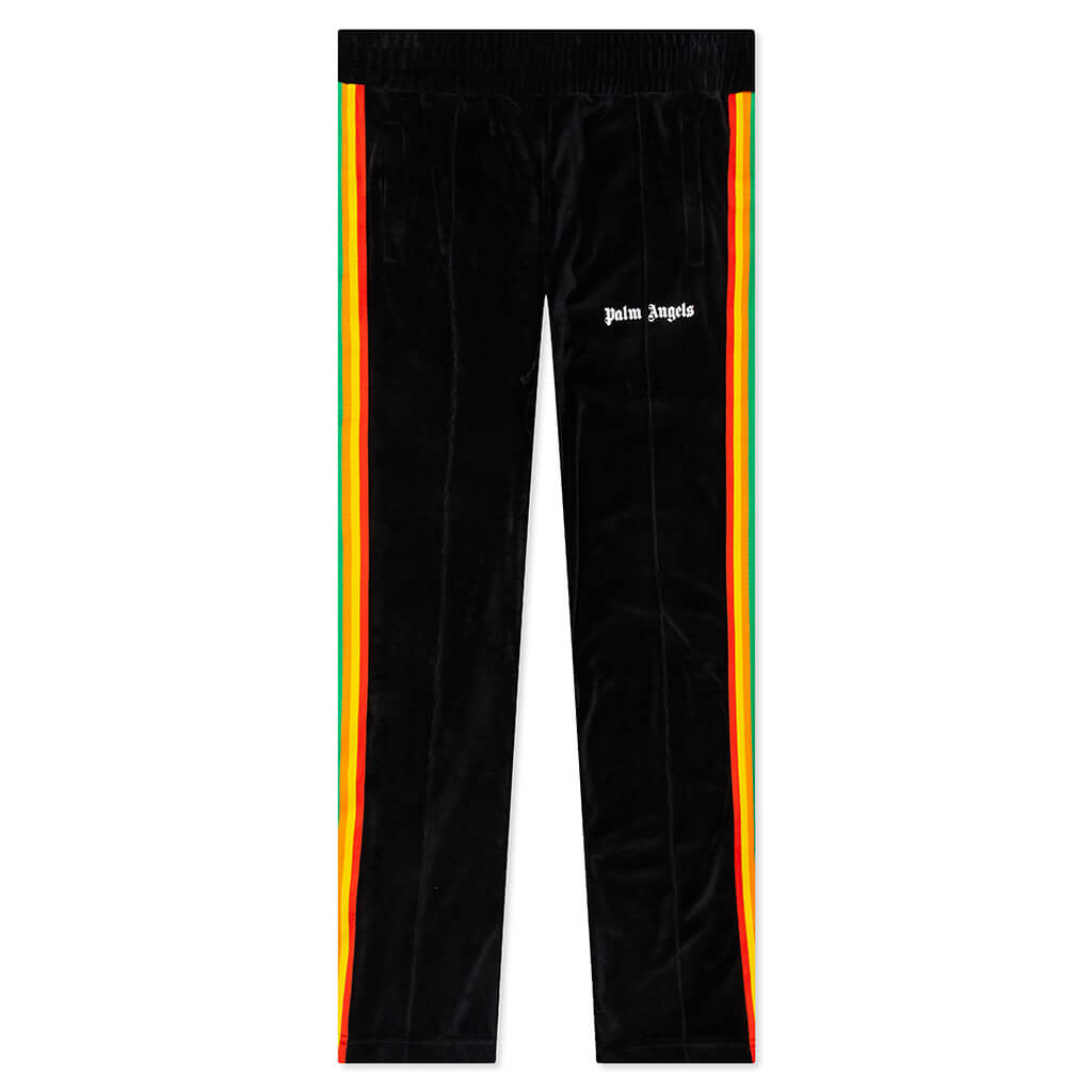 Rainbow Chenille Track Pants - Black/White