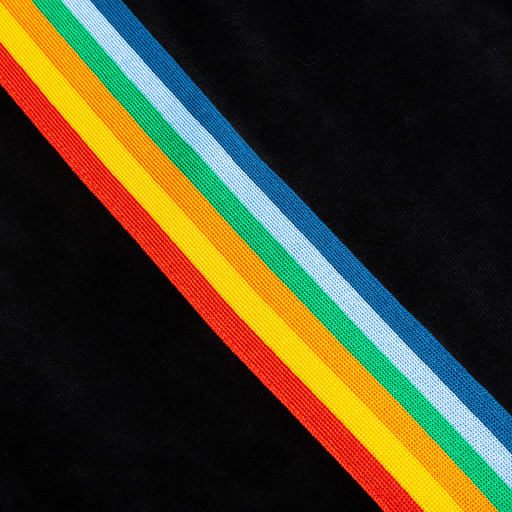 Rainbow Chenille Track Pants - Black/White