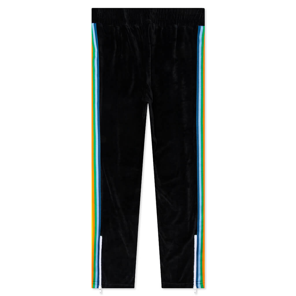 Rainbow Chenille Track Pants - Black/White