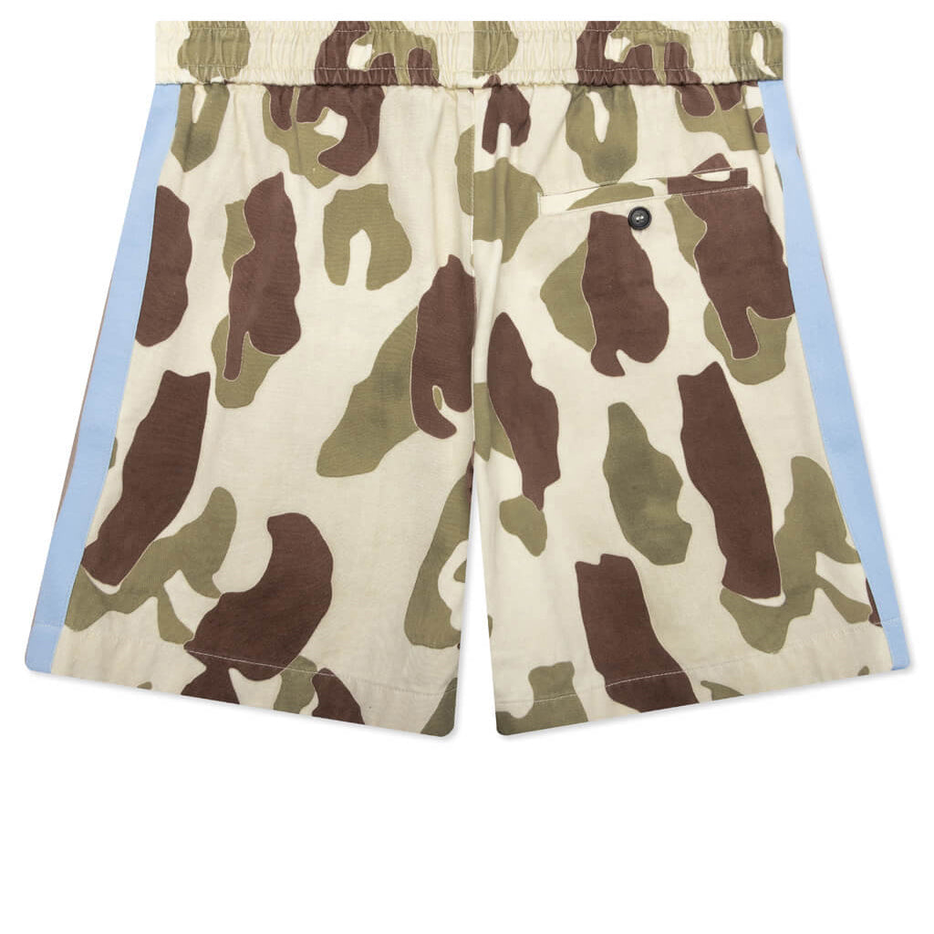 Side Tape Camo Shorts - Beige/Black