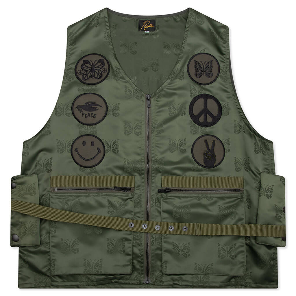 Papillon Jacquard Sateen Radio Vest - Olive