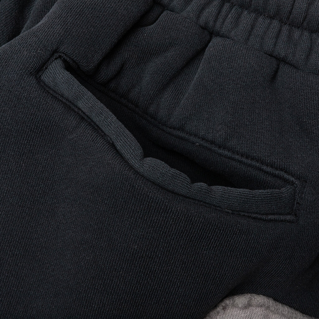 Patchwork Moto Short - Washed Black