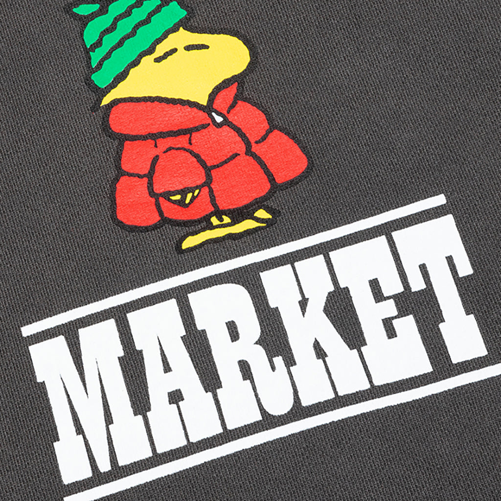 Peanuts Puffer Hoody - Washed Black