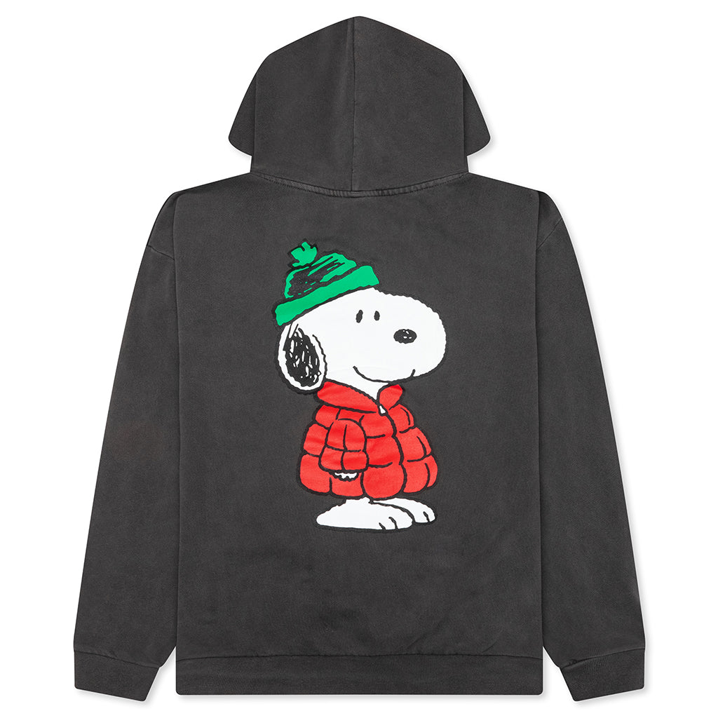 Peanuts Puffer Hoody - Washed Black