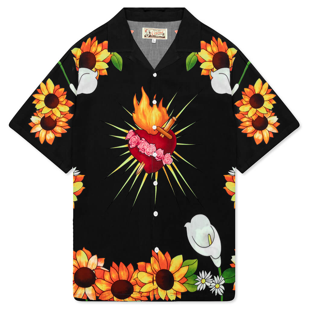 Heart Button Down - Black
