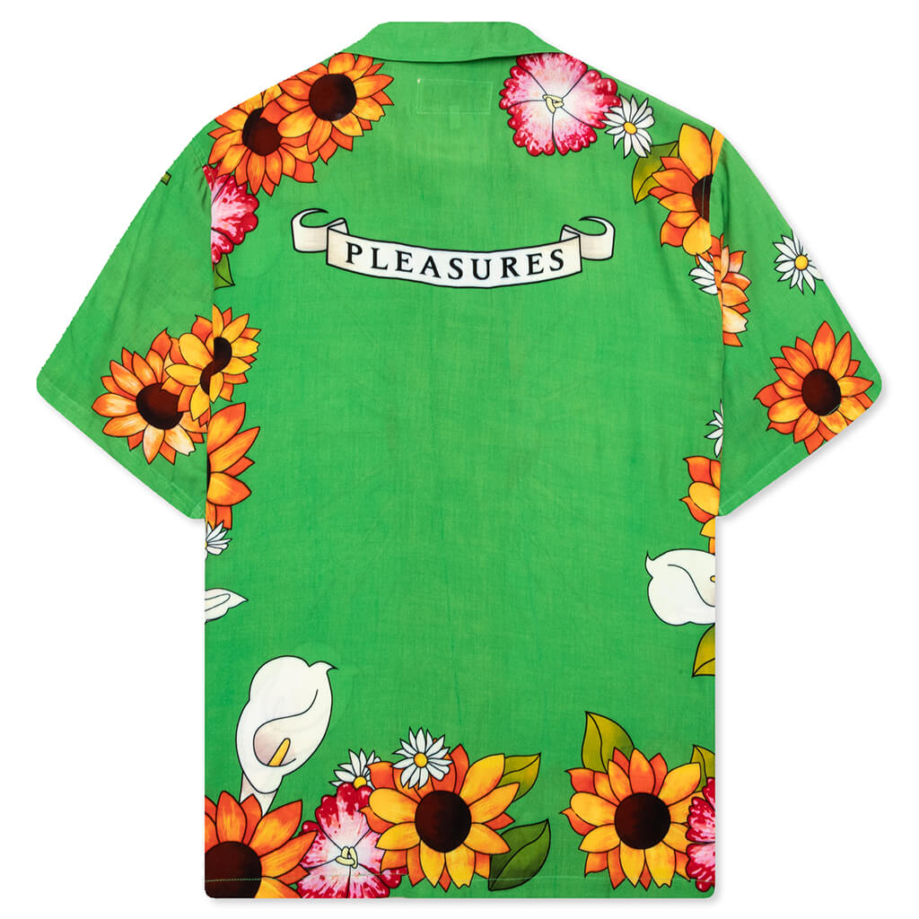 Heart Button Down - Green