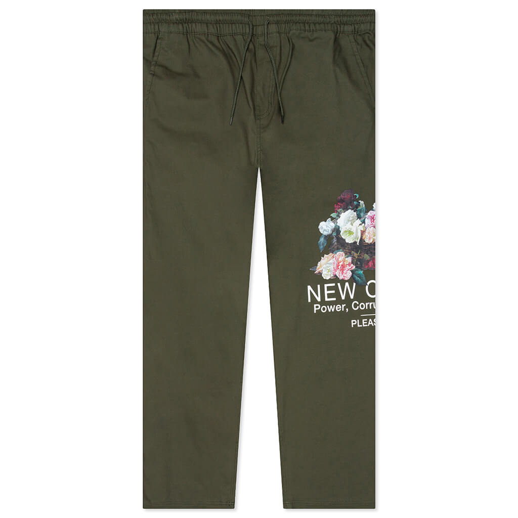 PLEASURES x New Order Power Beach Pant - Olive