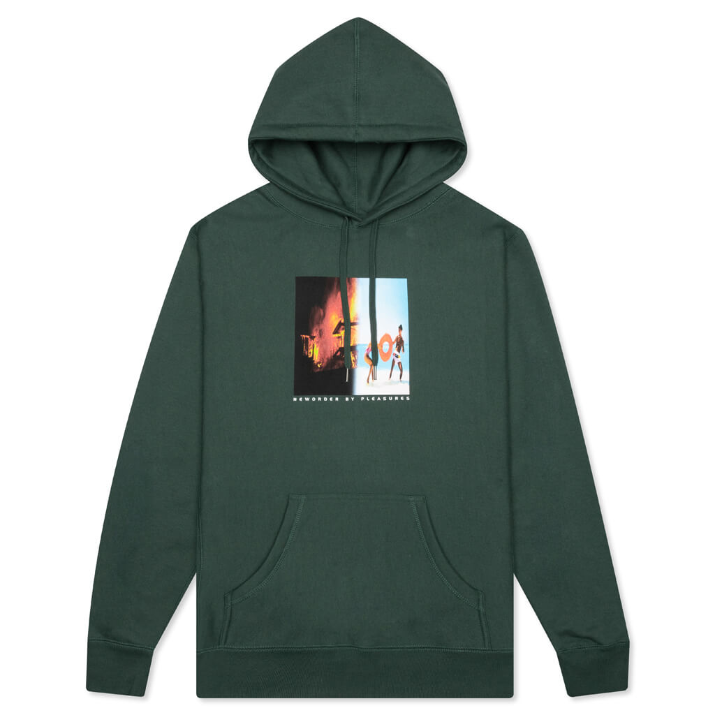 PLEASURES x New Order Republic Premium Hoodie - Alpine Green