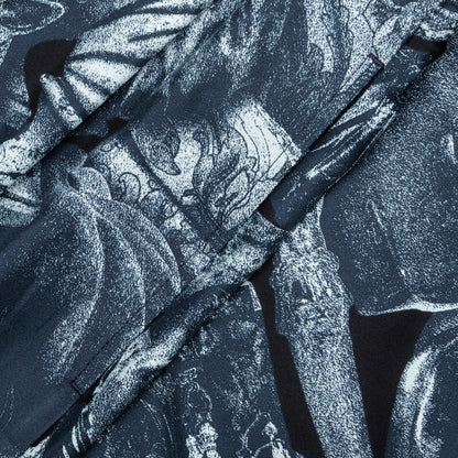 Silk Bermuda Shorts with Hubert Objects - Black/Navy