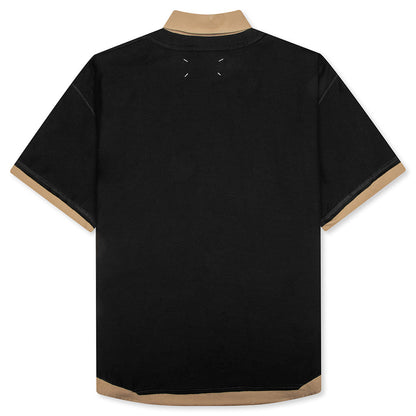 Layered Polo Shirt - Black/Camel