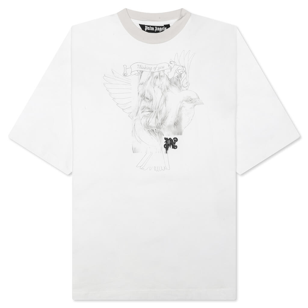 Portrait Pencil Over Tee - Off White/Grey