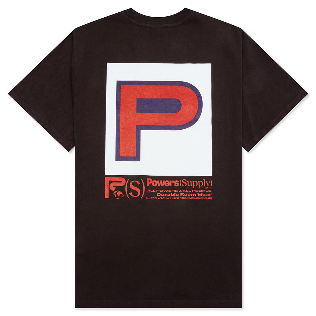 Block "P" S/S Tee - Chocolate