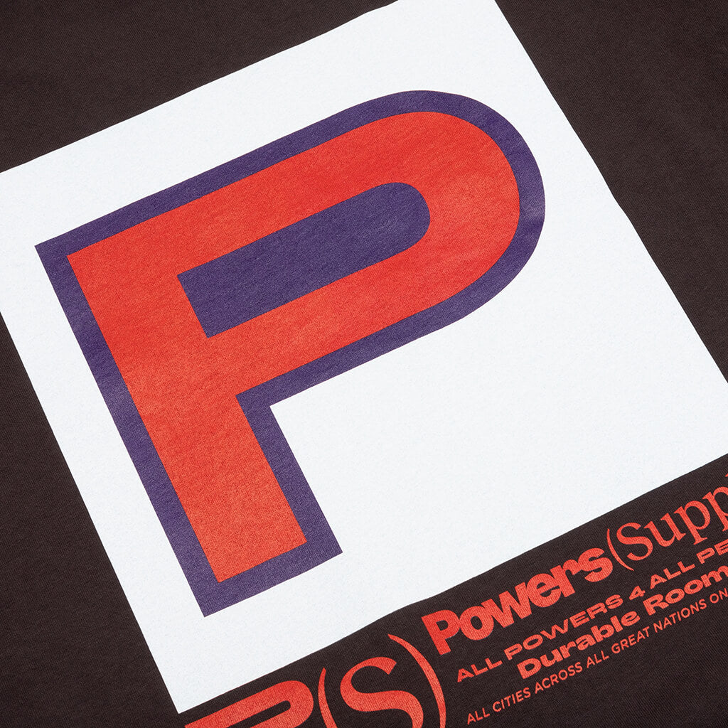 Block "P" S/S Tee - Chocolate