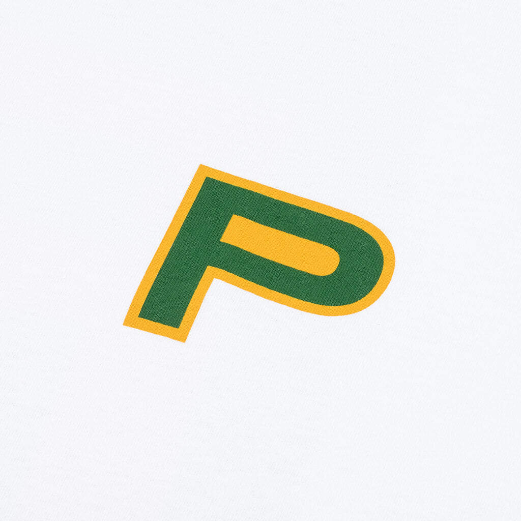 Block "P" S/S Tee - White