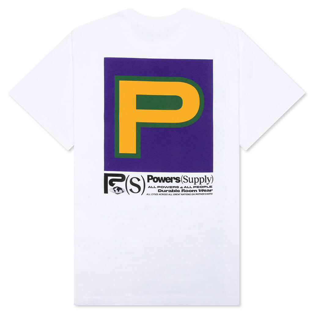 Block "P" S/S Tee - White