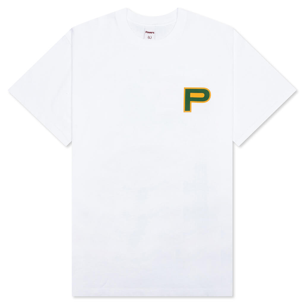 Block "P" S/S Tee - White