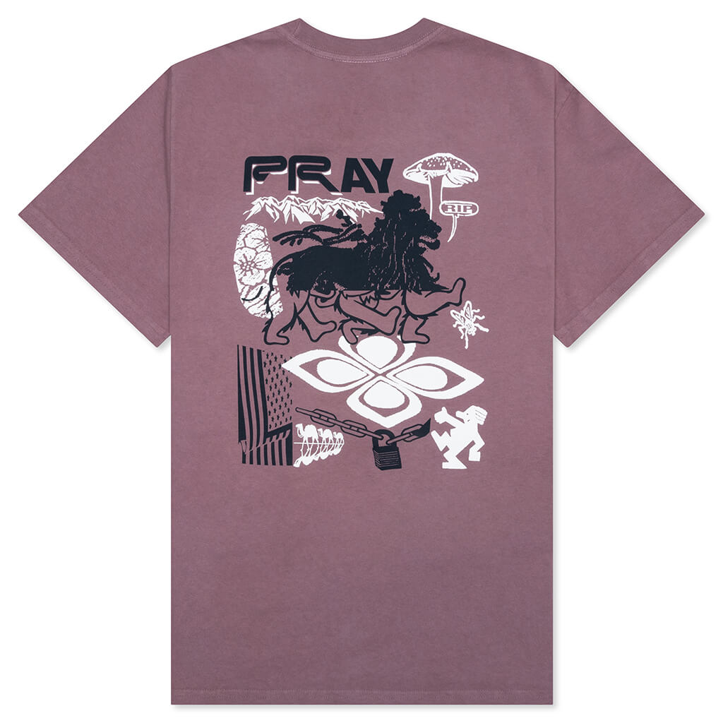 Pray Collage S/S Tee - Muted Plum