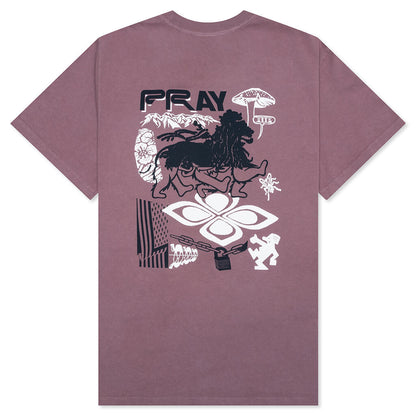 Pray Collage S/S Tee - Muted Plum