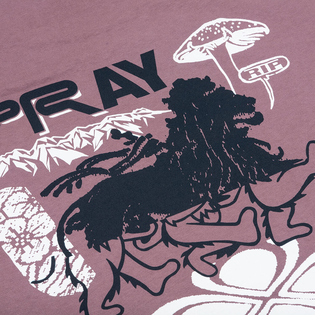 Pray Collage S/S Tee - Muted Plum