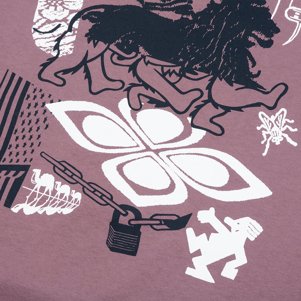 Pray Collage S/S Tee - Muted Plum