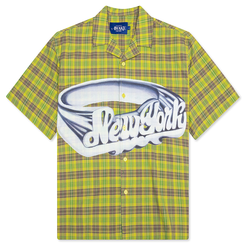 Printed Camp Collar Shirt - Green