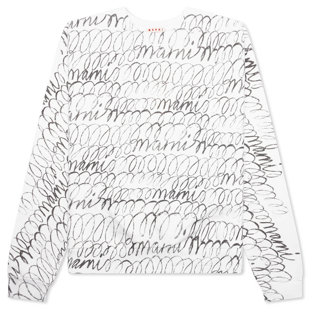 Scribble Printed Sweatshirt - Natural White