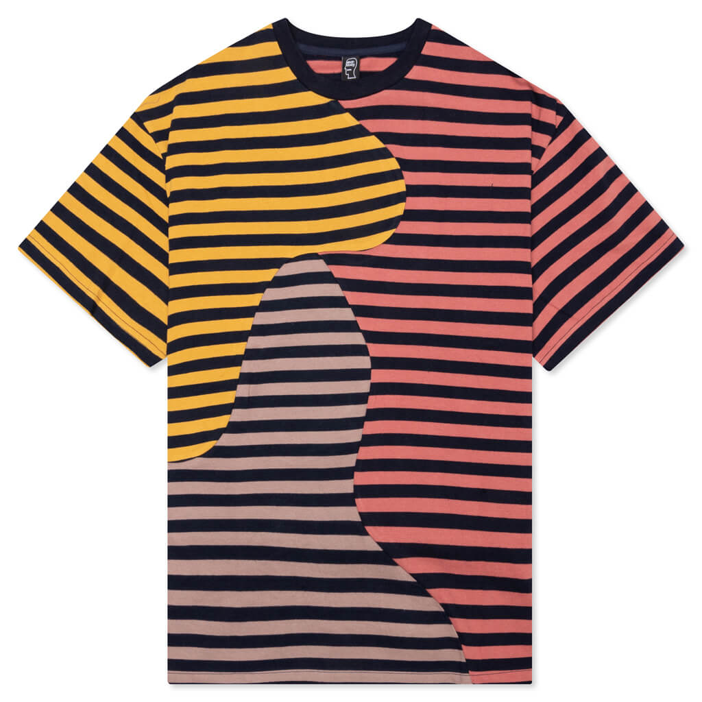 Organic Paneled Stripe Shirt - Yellow/Brown