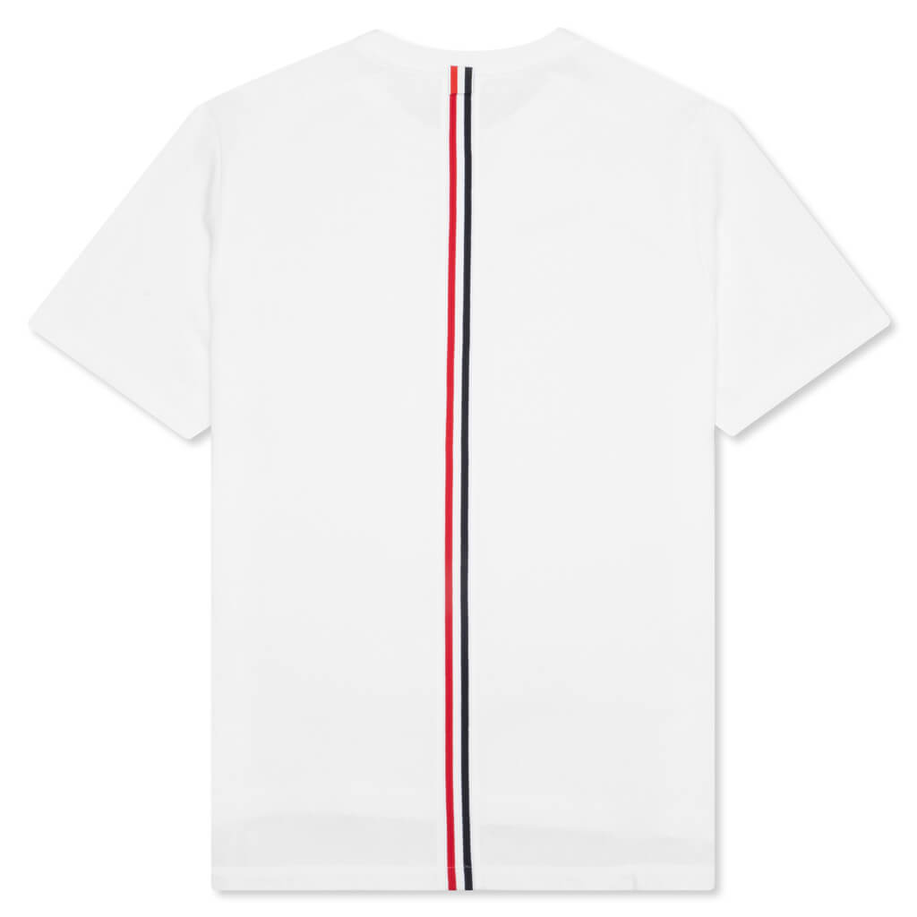 Center Back Stripe Pique Tee - White