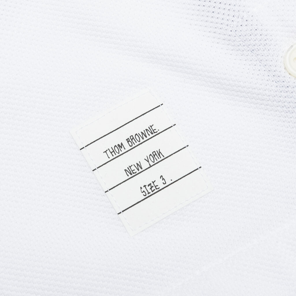 Center Back Stripe Pique Tee - White