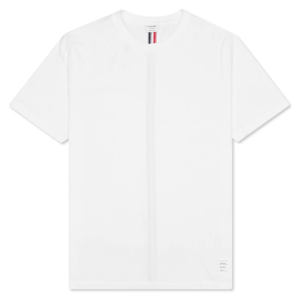 Center Back Stripe Pique Tee - White