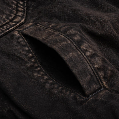 Puffer Denim Jacket - Black