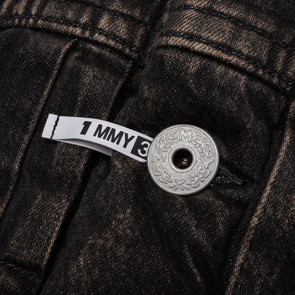 Puffer Denim Jacket - Black