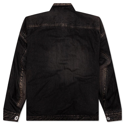 Puffer Denim Jacket - Black