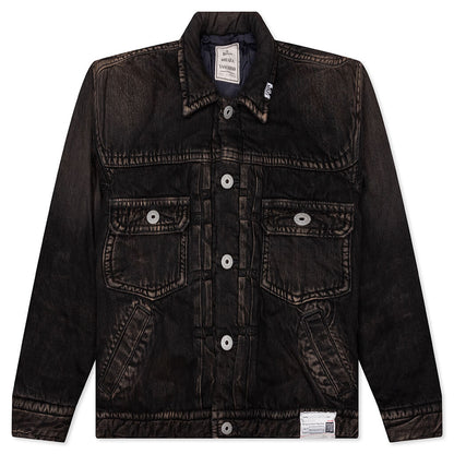 Puffer Denim Jacket - Black